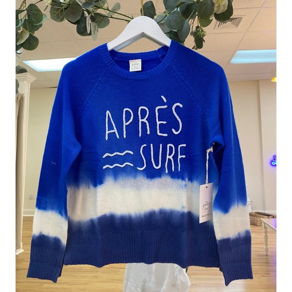 Golden Sun Cashmere Apres Surf Blue Sweater S/M - Picture 3 of 3